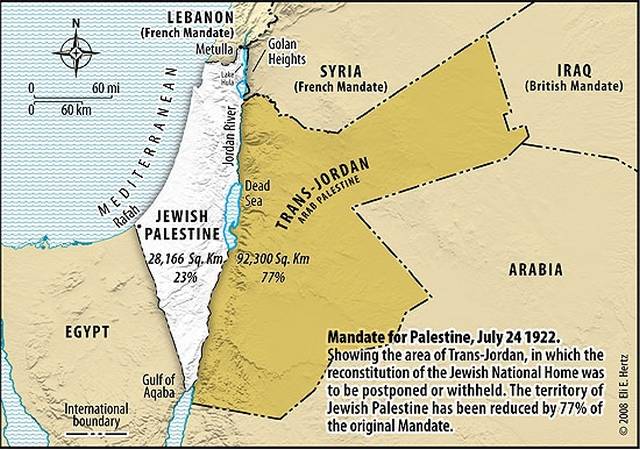 Карта раздела подмандатной Палестины