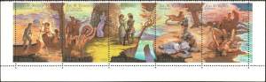 Почтовые марки СССР, 1989 год: рисунки по сюжетам произведений Ф. Купера.  