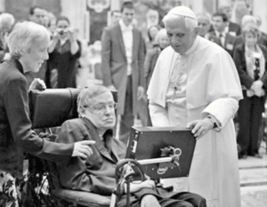 После второго приглашения, несмотря на всё ухудшающееся состояние, Хокинг принял и третье — приглашение Папы Бенедикта ХVI в 2008 году