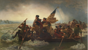 Эммануэль Лойце. Вашингтон, пересекающий реку Делавэр в 1776 году, 1851