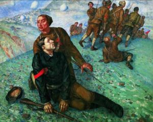 109. Кузьма Петров-Водкин. Смерть комиссара, 1928